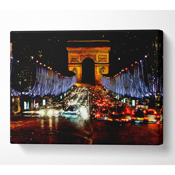 ModernMoments Paris Arc De Triomphe Nacht Lichter Druck Wayfair De